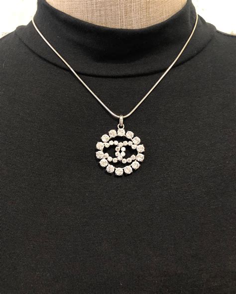 chanel cc diamond pendant|genuine Chanel necklace.